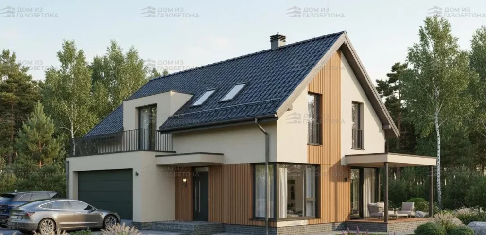 Проект Двухэтажный дом 14 на 8, 135 м2