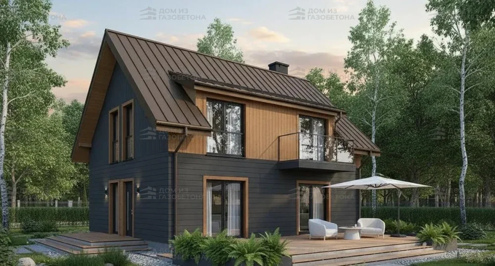 Проект Двухэтажный дом 12 на 9, 144 м2