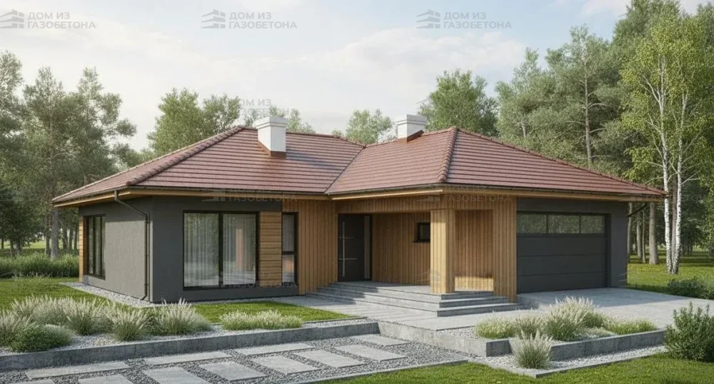 Проект Одноэтажный дом 15 на 19, 147 м2